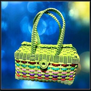 Multicolor Woven Summer PVC Handbag